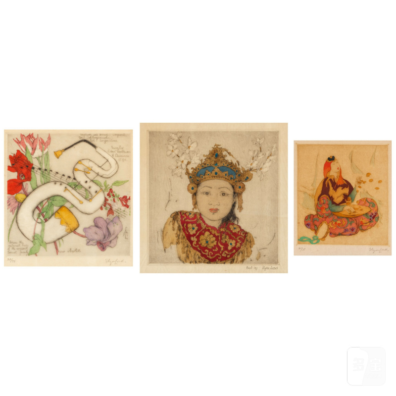 艾倫與西蒙·哈特曼伉儷珍藏 | EIGHT SOUTH-ASIAN SUBJECT HAND-COLORED PRINTS - 图5